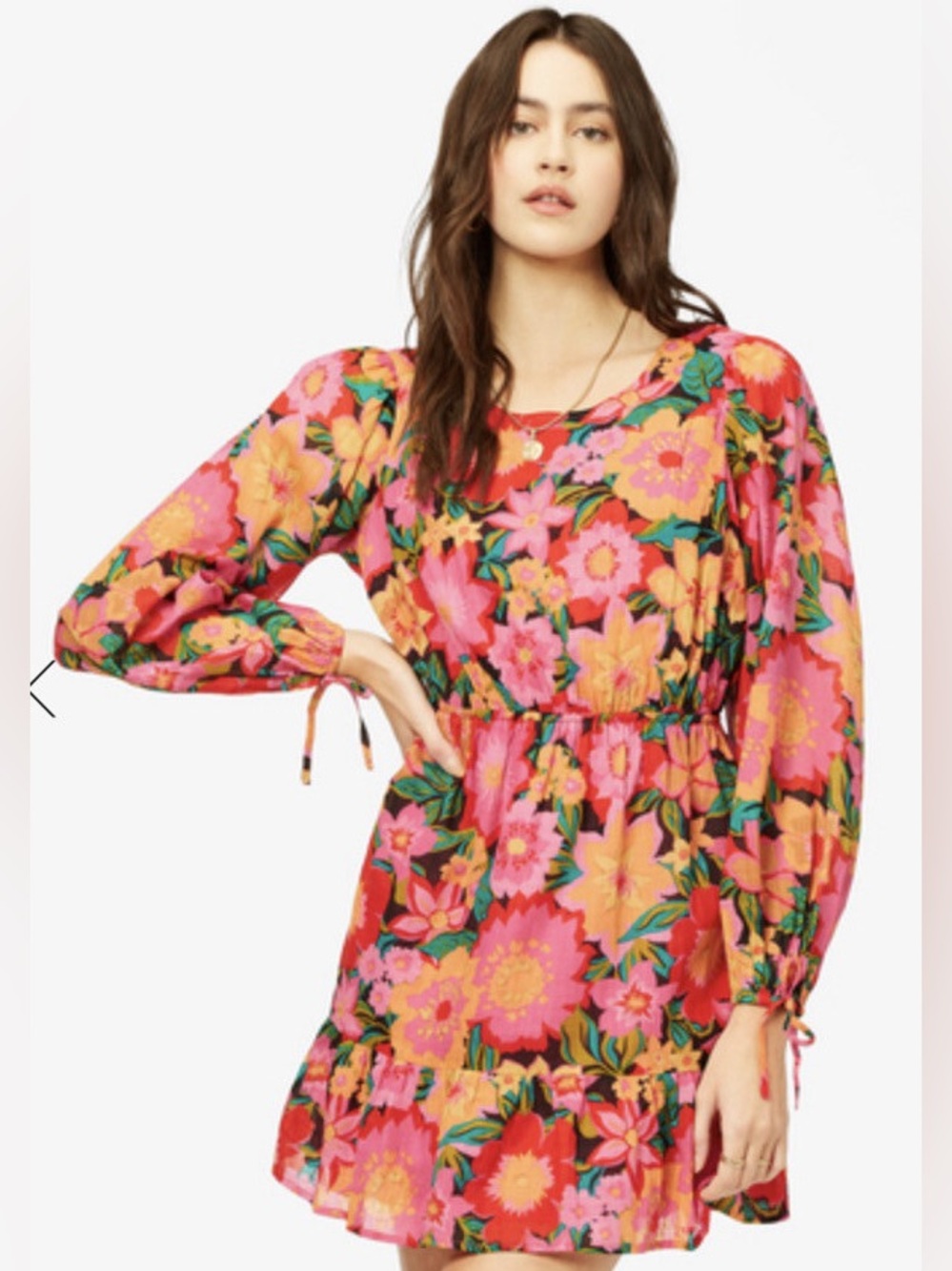 Billabong Heaven Sent Long Sleeve Mini Dress Medium EUC